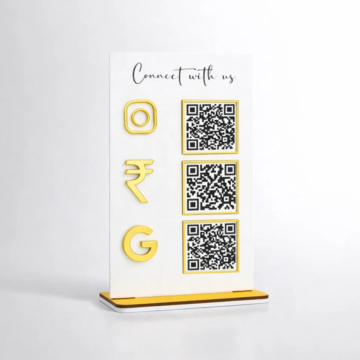 3 QR Premium Google review, Instagram and Payment Stand