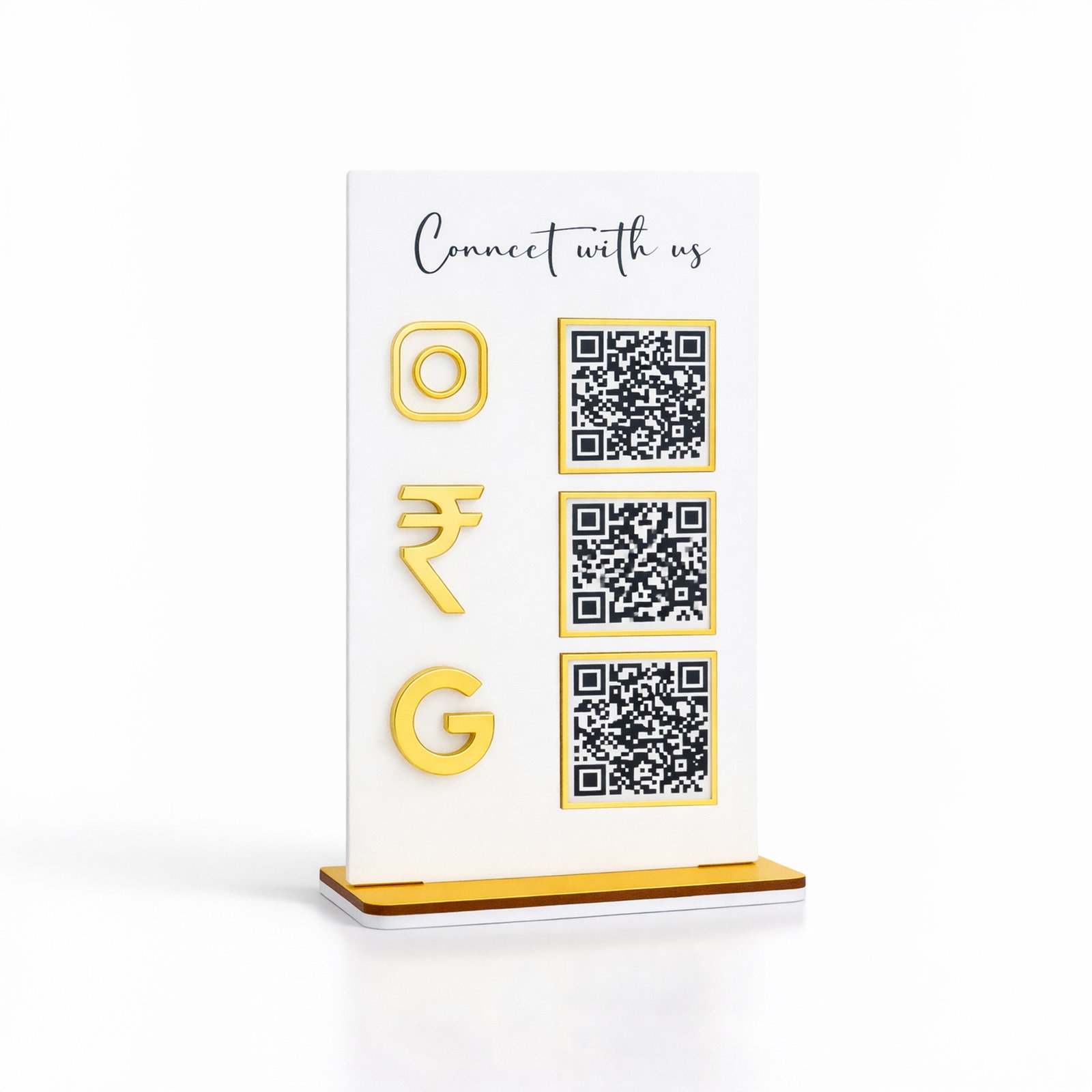 3 QR Premium Google review, Instagram and Payment Stand